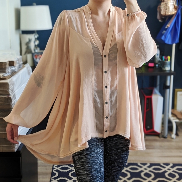 Free People Tops - Free People Long Sleeve Button Up Top S